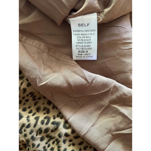Kori America Pink Blush Taupe Leopard Print Chiffon size small Dress - Picture 7 of 11
